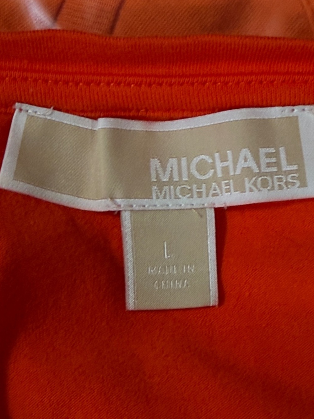 Michael Kors Bright Orange Studded MK Logo Tee, Large - Picture 6 of 7